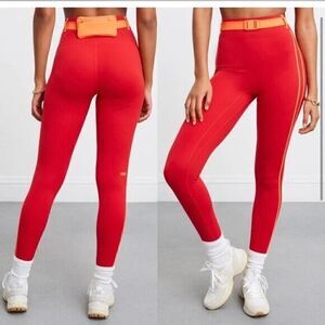NEW! BANDIER & SOLID & STRIPED trek belt bag high waist legging bright red coral